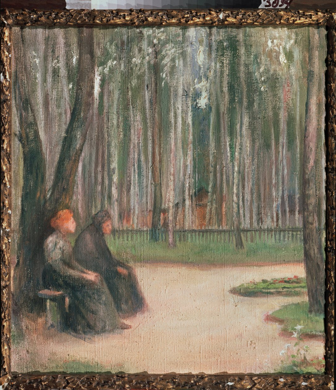 À noite - Pintura de Yelena Nikolayevna Villiam (1860-1919), óleo sobre tela de Yelena Nikolayevna Villiam