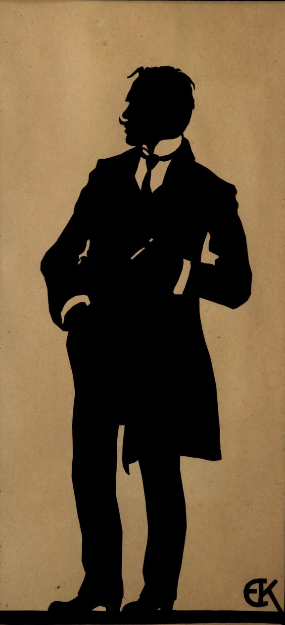Retrato do poeta Jurgis Baltrusaitis 1873-1944, década de 1910. de Yelisaveta Sergeyevna Kruglikova