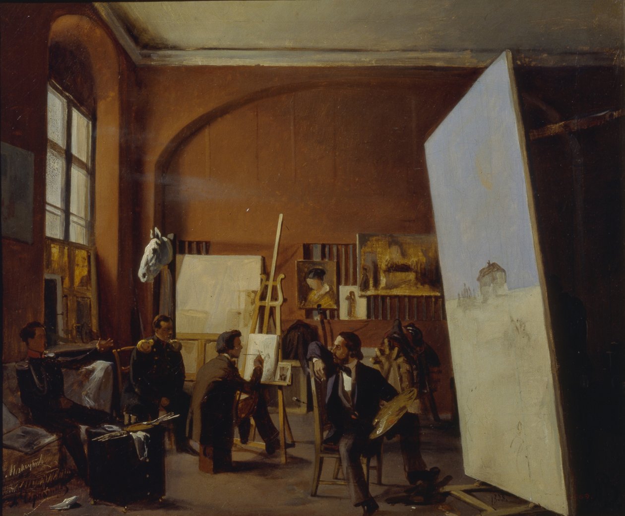Estúdio do pintor Conde Vasily Maksutov, 1858 de Yevgraf Semyonovich Sorokin