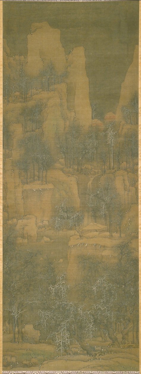Neve Empilhada no Fundo da Montanha (tinta e cor sobre seda) de Ying Lan