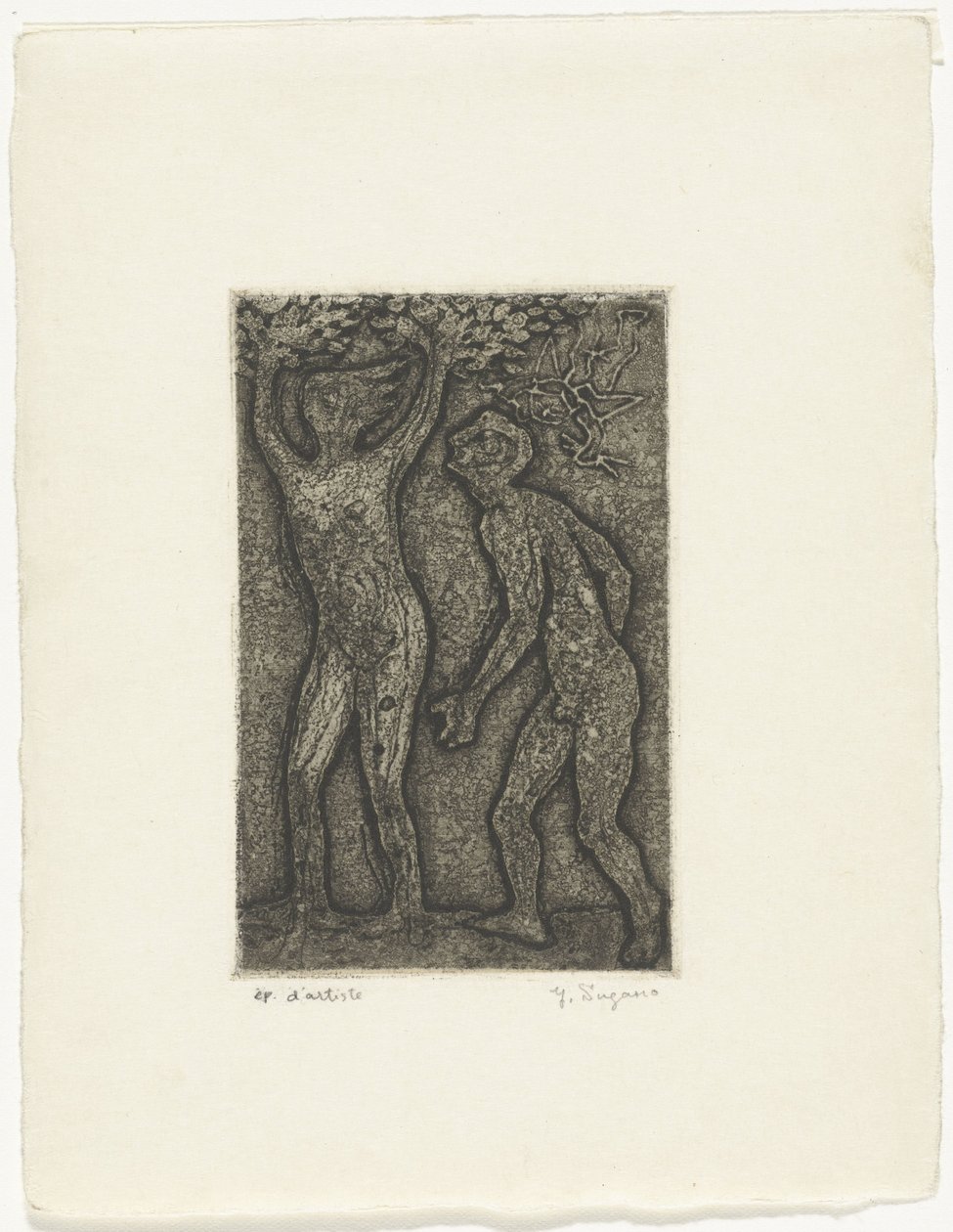Homem e mulher em cinza de Yo Sugano (signed by artist)