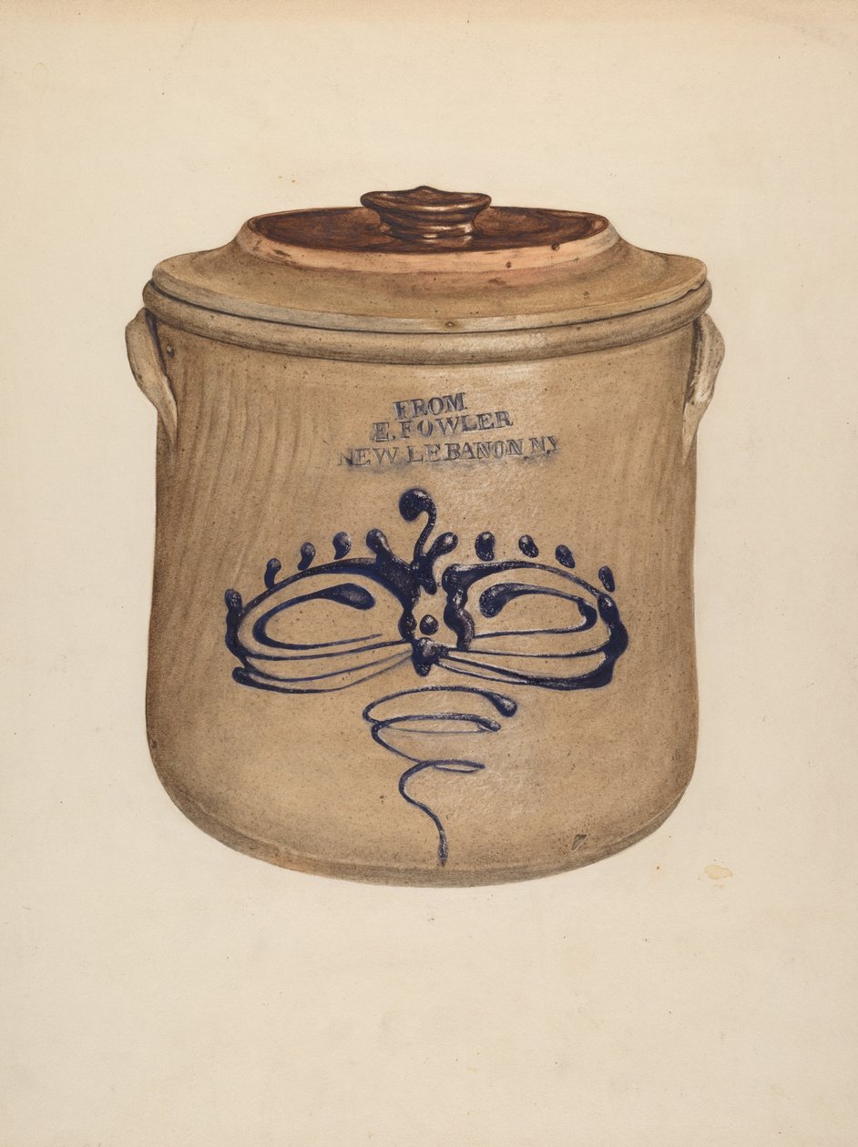 Crock with Cover, c. 1938. de Yolande Delasser