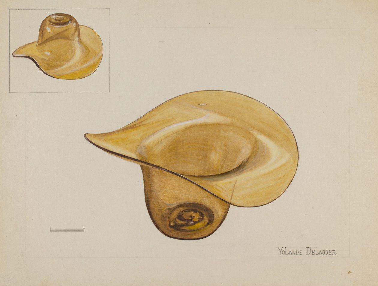 Chapéu de vidro, c. 1936. de Yolande Delasser