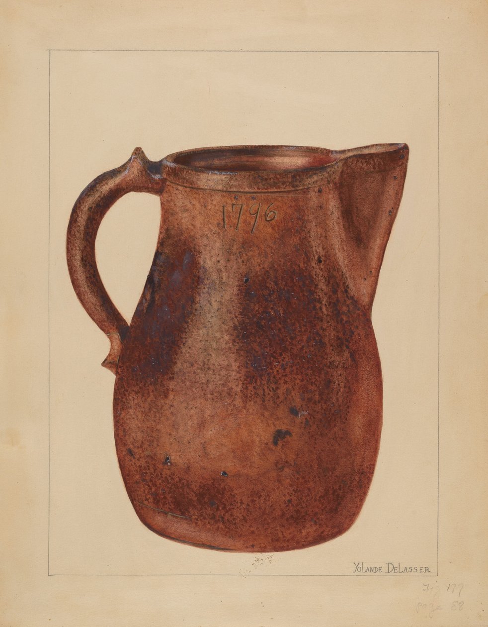 Pitcher, c. 1937. de Yolande Delasser