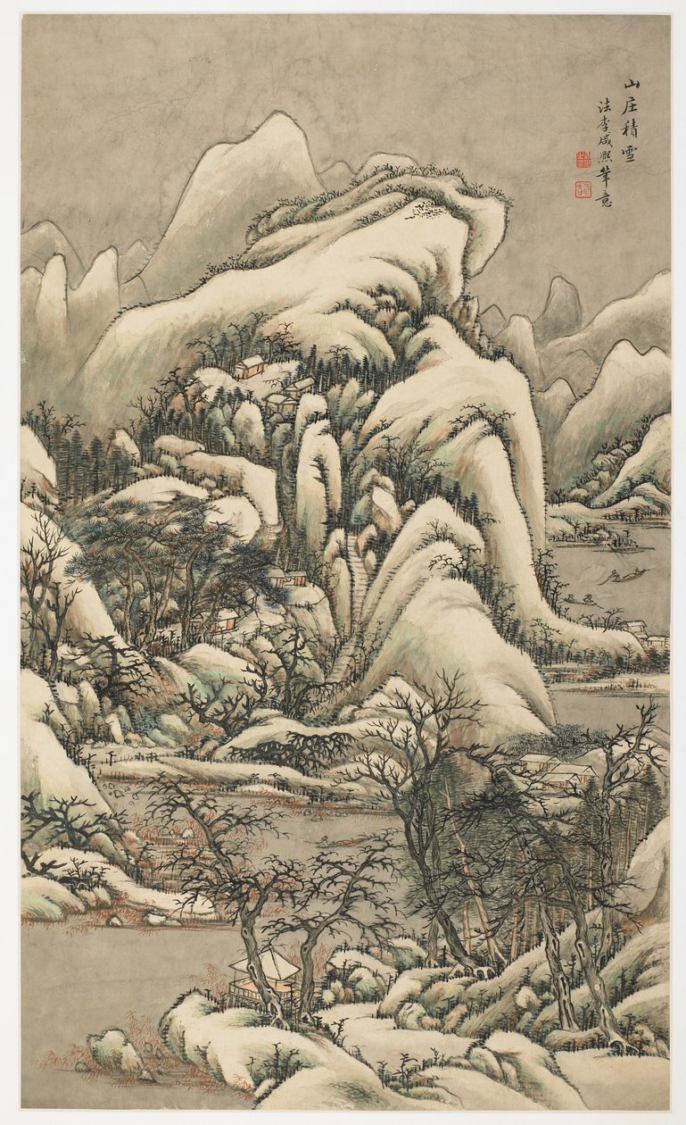 Snow in Mountain Villa, a partir de um álbum de 12 folhas de Yongxi Jin
