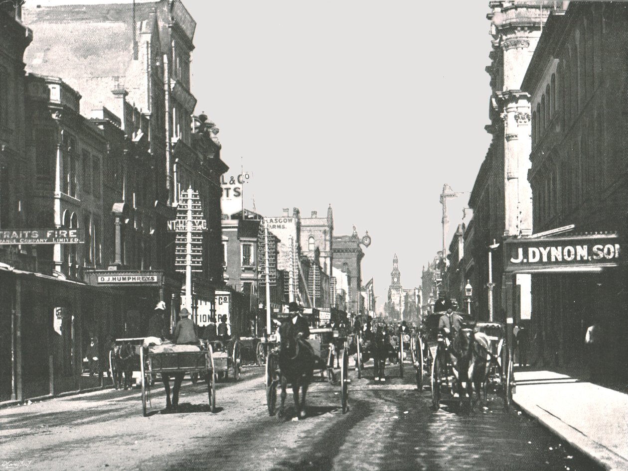 George Street, Sydney, Austrália, 1895. de York and Son