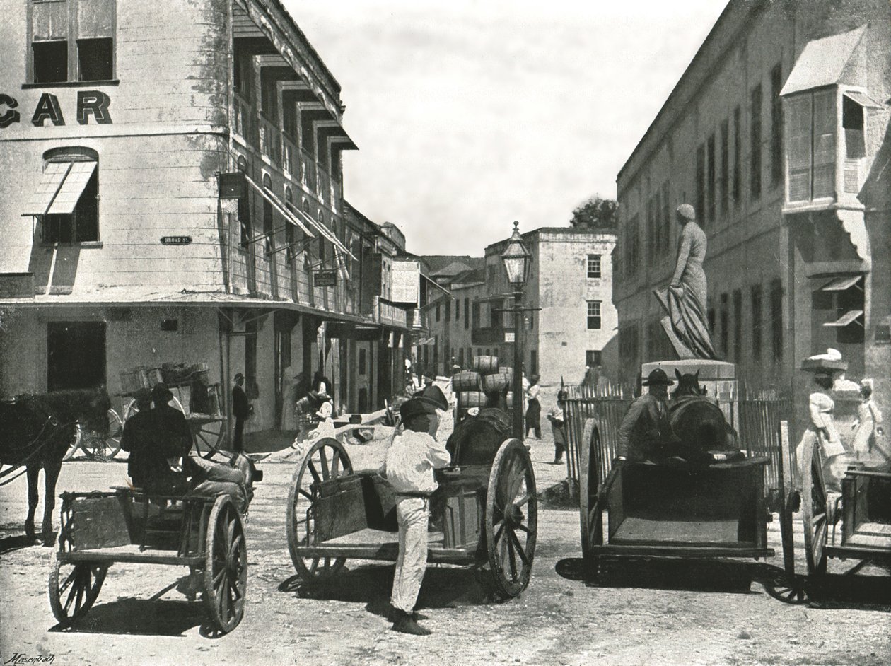 Rua principal, Bridgetown, Barbados, 1895. de York and Son