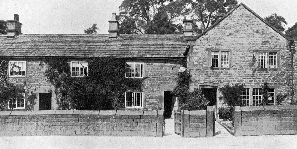 Casas em Eyam, onde eclodiu a Grande Praga, Derbyshire, 1924-1926 de York and Son