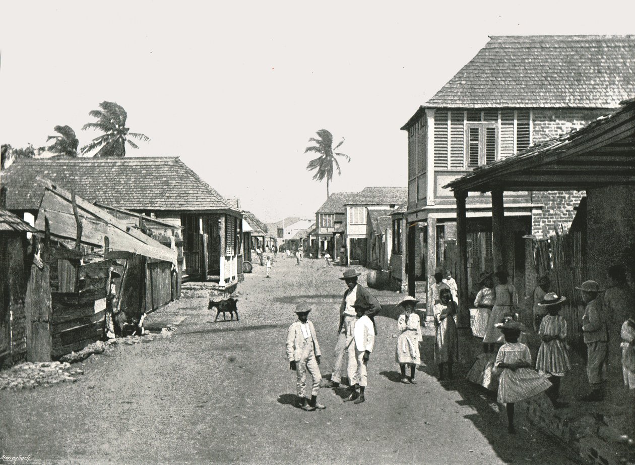 Cena de Steet em Port Royal, Jamaica, 1895. de York and Son
