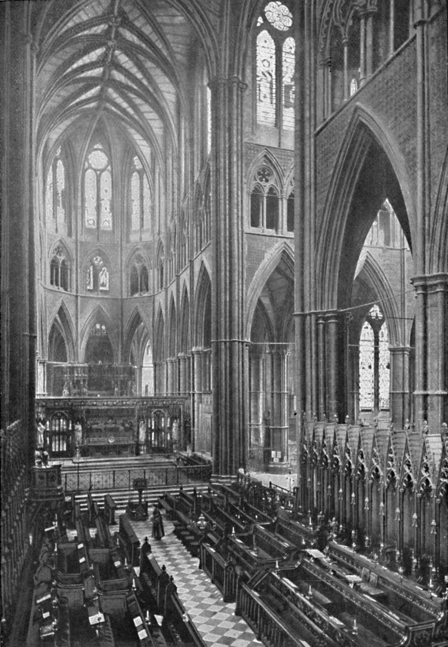 O coro e abside, Abadia de Westminster, 1902 de York and Son