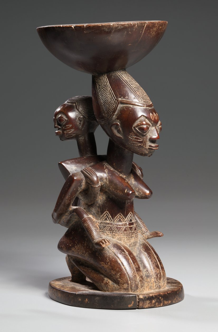 Embarcação cariátide de mãe e filho, meados do final do século XIX de Yoruba Culture