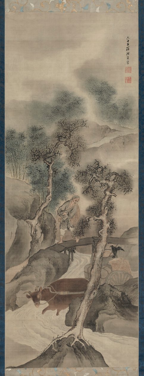 Búfalo de água que retorna em casa, 1781. de Yosa Buson