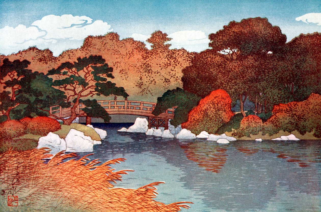 Outono em cem jardins em Muko-Jima, c1900-1950. de Yoshida Hiroshi