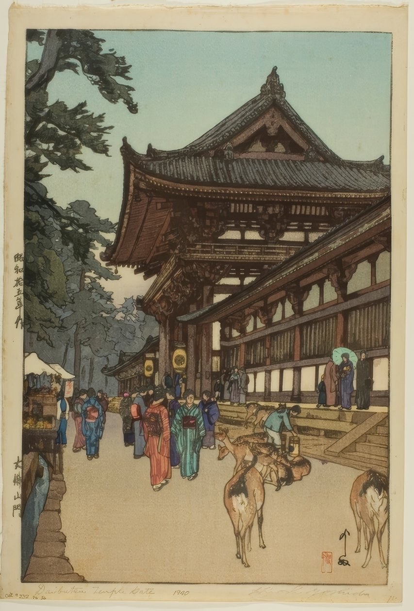 Portão do Templo do Diabutsu de Yoshida Hiroshi