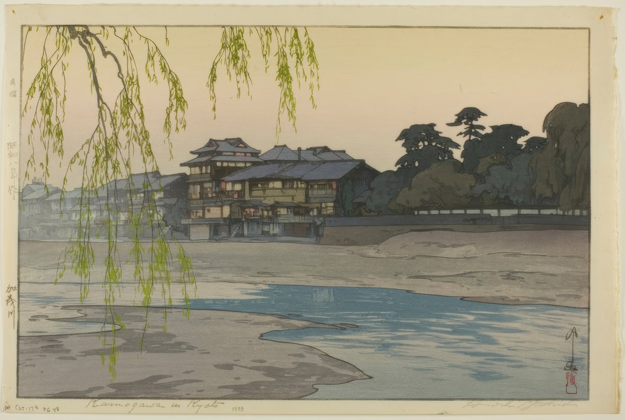 Kamogawa em Quioto de Yoshida Hiroshi