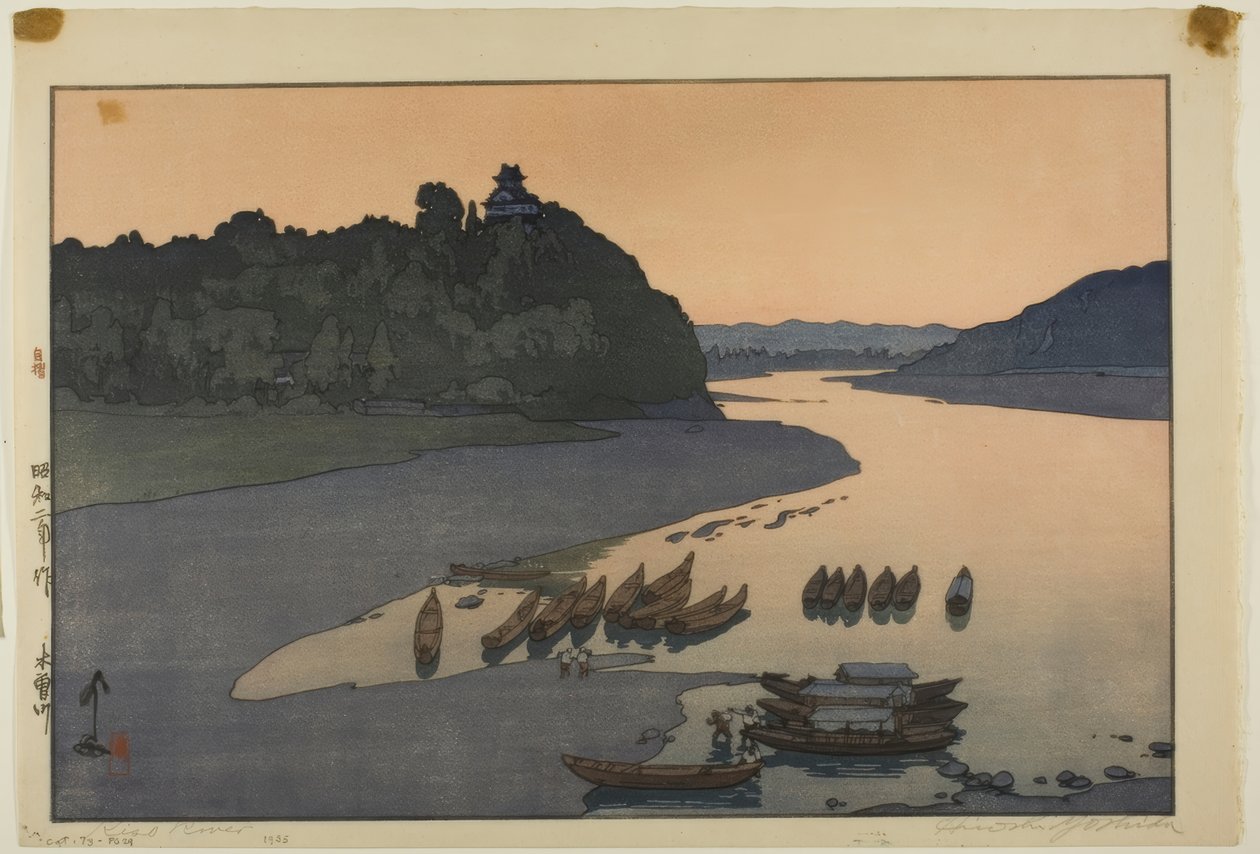 O Rio Kiso, da série "Hotei #85". de Yoshida Hiroshi
