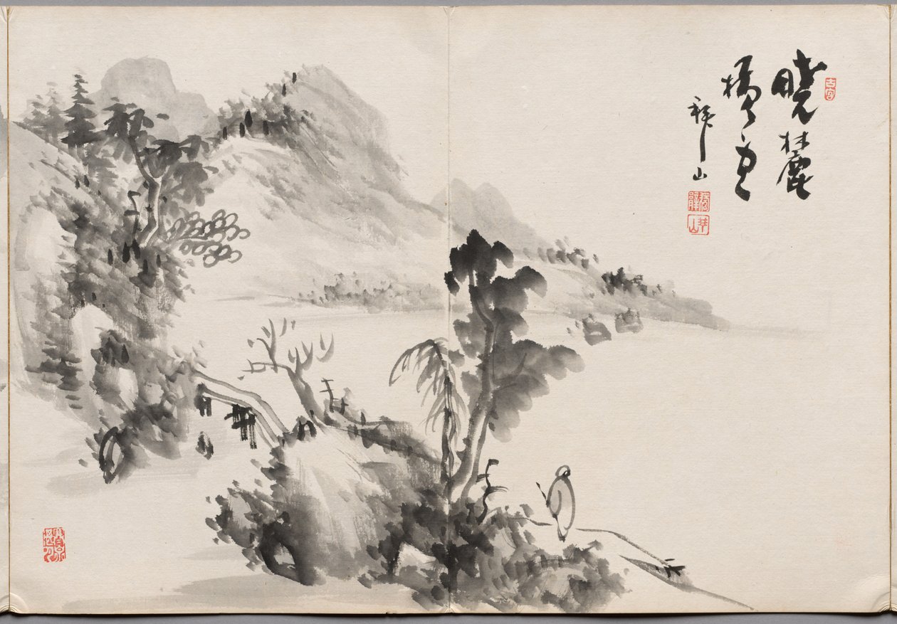 Pintura Três do Álbum de pinturas de Haizan de Yoshitsugu Haizan
