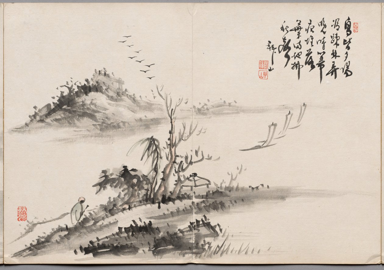 Pintura Doze do Álbum de pinturas de Haizan de Yoshitsugu Haizan