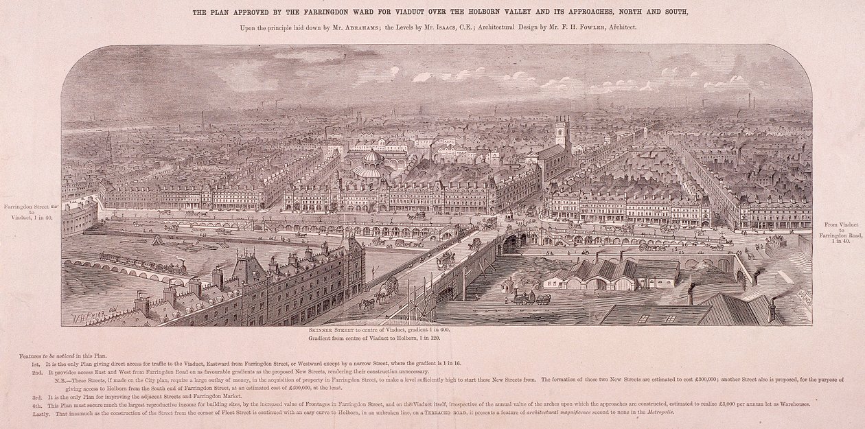 Viaduto de Holborn, Londres, c1865 de Young