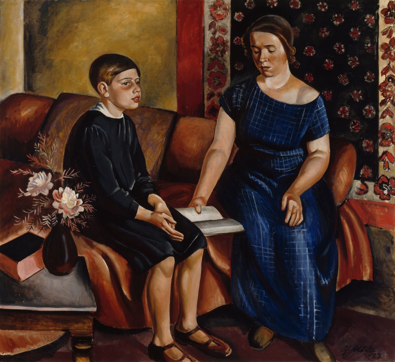 Ouvindo o dever de casa, 1923. de Yrjö Ollila