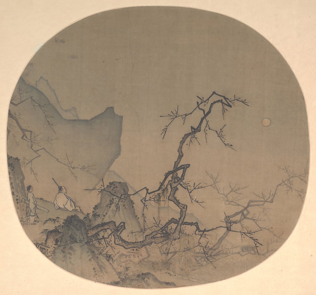 Vendo as flores de ameixa ao luar, no início do século XIII. de Yuan Ma