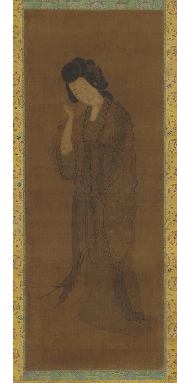 A figura em pé de uma mulher, final da dinastia Ming ou início da dinastia Qing, século XVII de Yuan Qian