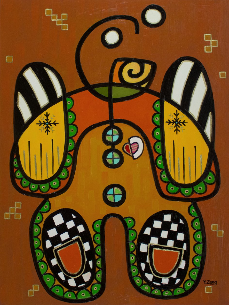 Homem de pão de gengibre, 2023 (óleo sobre tela) de Yue Zeng