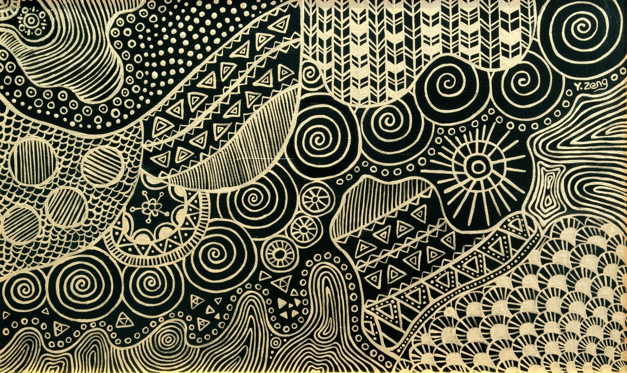 Rabisco de ouro, 2023 (óleo sobre tela) de Yue Zeng
