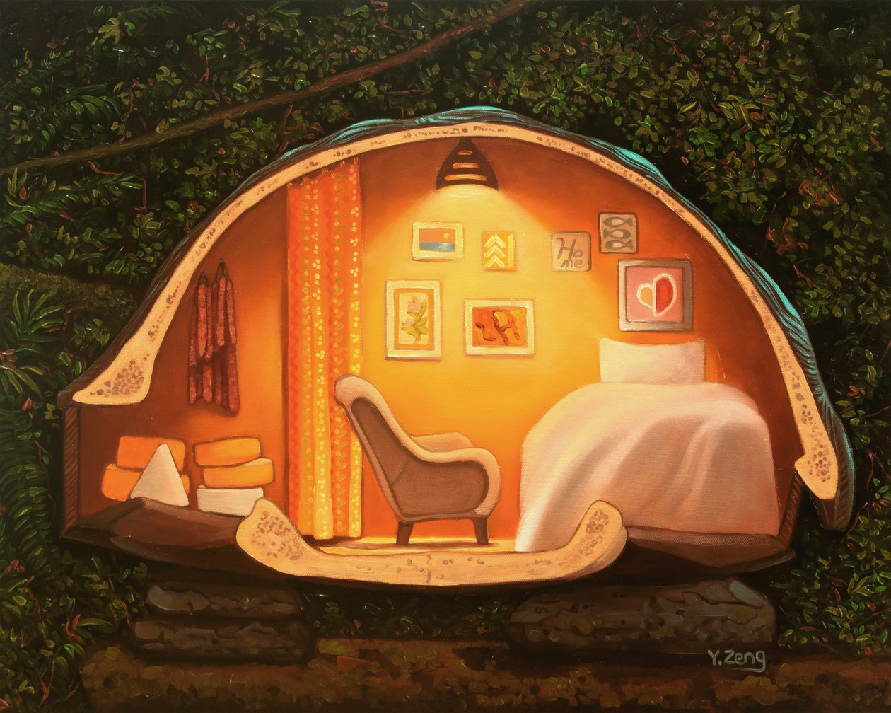 Casa da tartaruga, 2023 (óleo sobre tela) de Yue Zeng