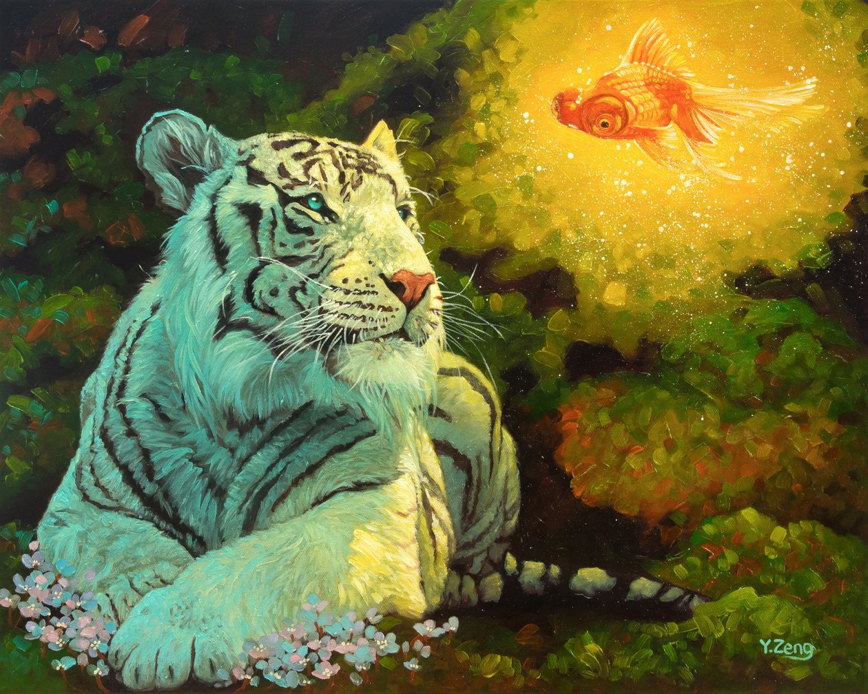 Visitante, 2023 (óleo sobre tela) de Yue Zeng