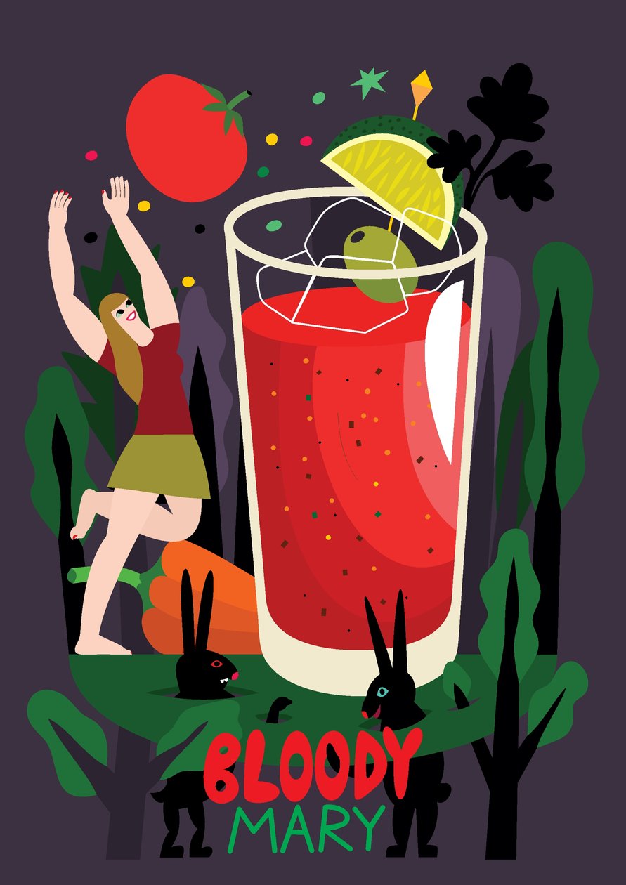 Bloody Mary, 2017 (ilustração vetorial) de Yulia Drobova
