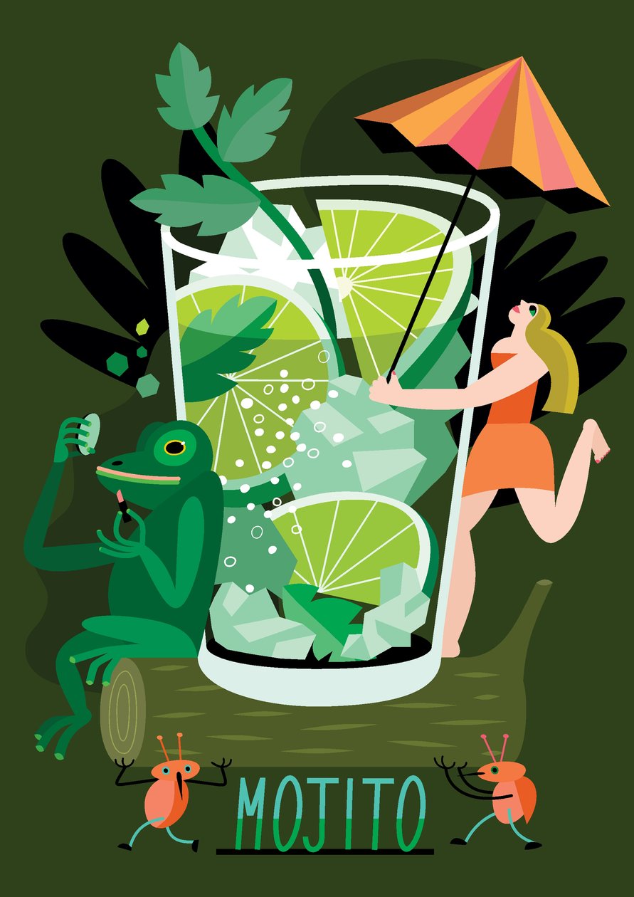 Mojito, 2017 (ilustração vetorial) de Yulia Drobova