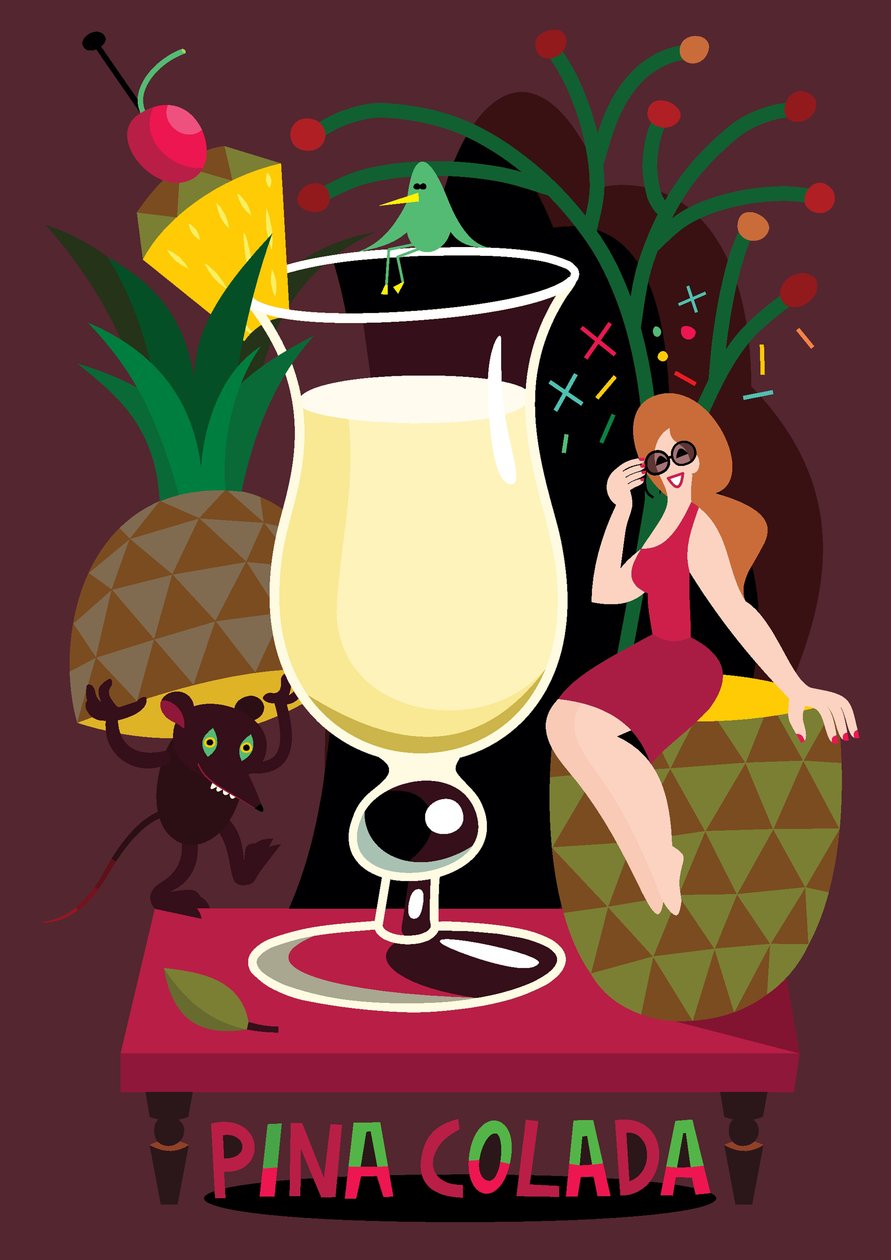 Pina Colada, 2017 (ilustração vetorial) de Yulia Drobova