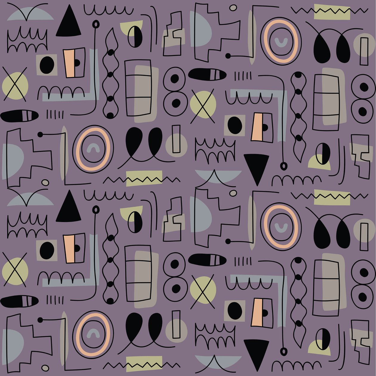 Padrão sem costuras, 2018 (gráfico vetorial) de Yulia Drobova