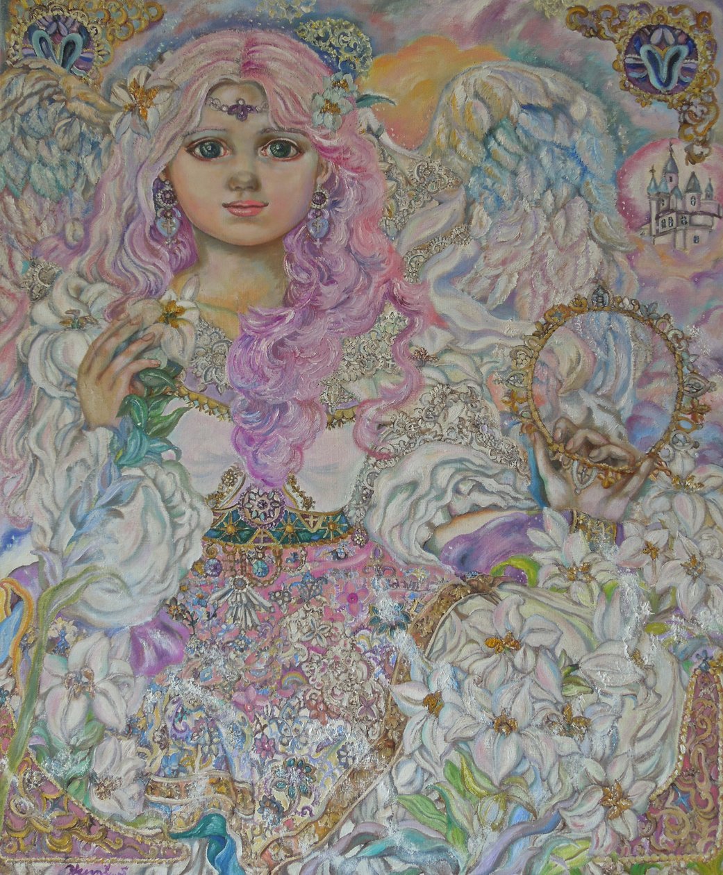 Um anjo do lírio rosa de Yumi Sugai