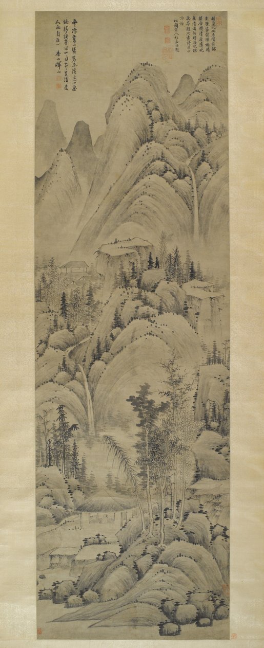 Paisagem, Pergaminho, Dinastia Ming (1368-1644) (tinta sobre papel) de Yun Hsiang Yun Hsiang