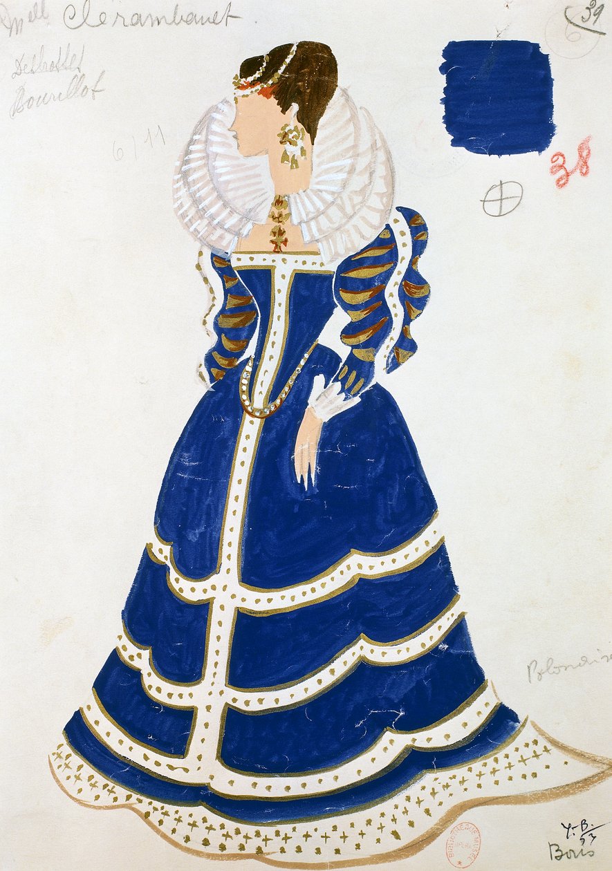 Senhora polaca, esboço de traje de Yves Bonnat de Yves Bonnat
