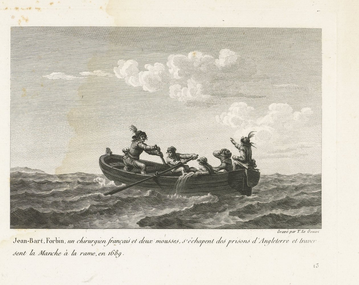 Jan Bart escapa de uma prisão inglesa e atravessa o Canal da Mancha de barco a remo, 1689 Jean-Bart, Forbin, un operations français et deux mousses s