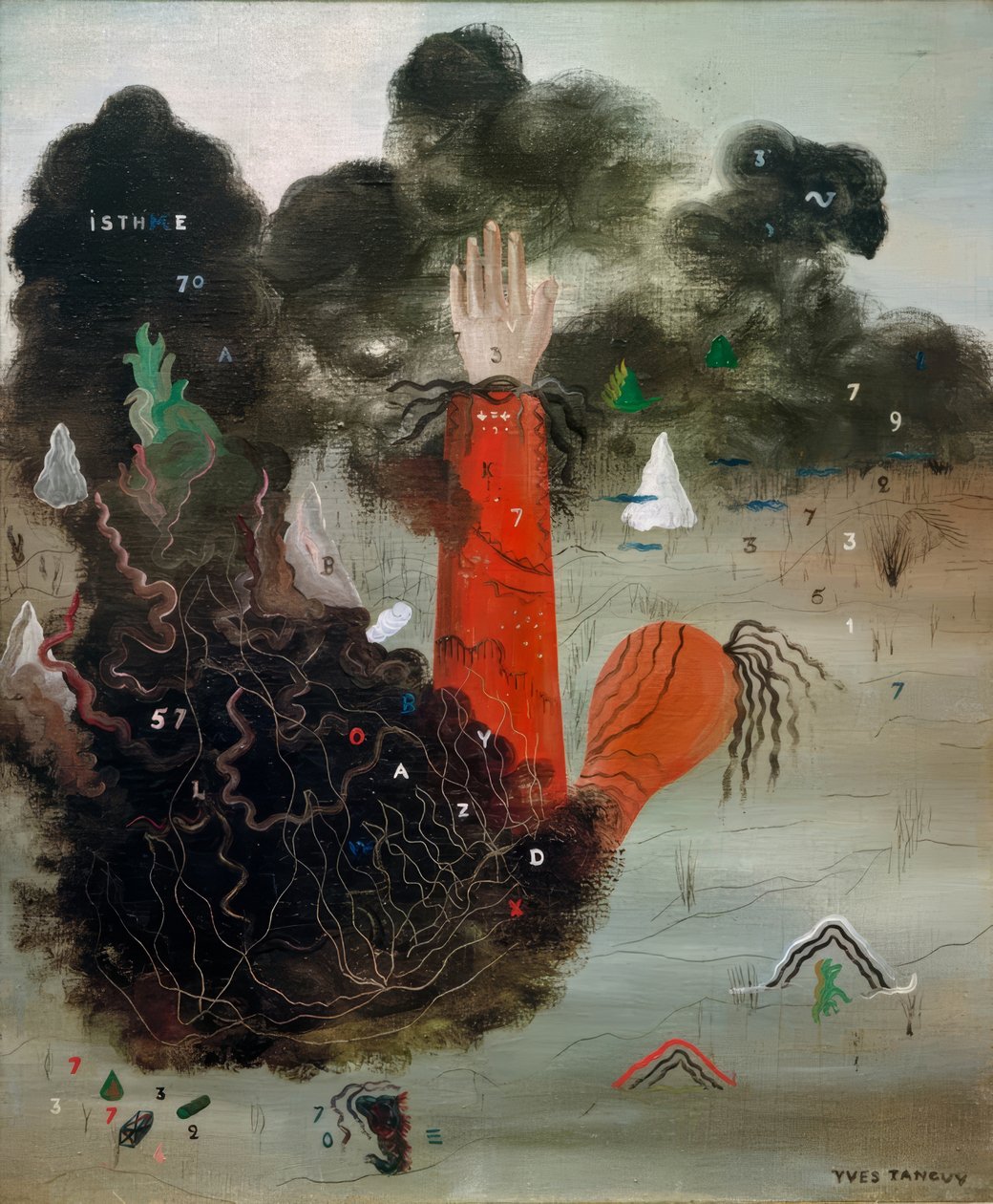 A mão nas nuvens de Yves Tanguy