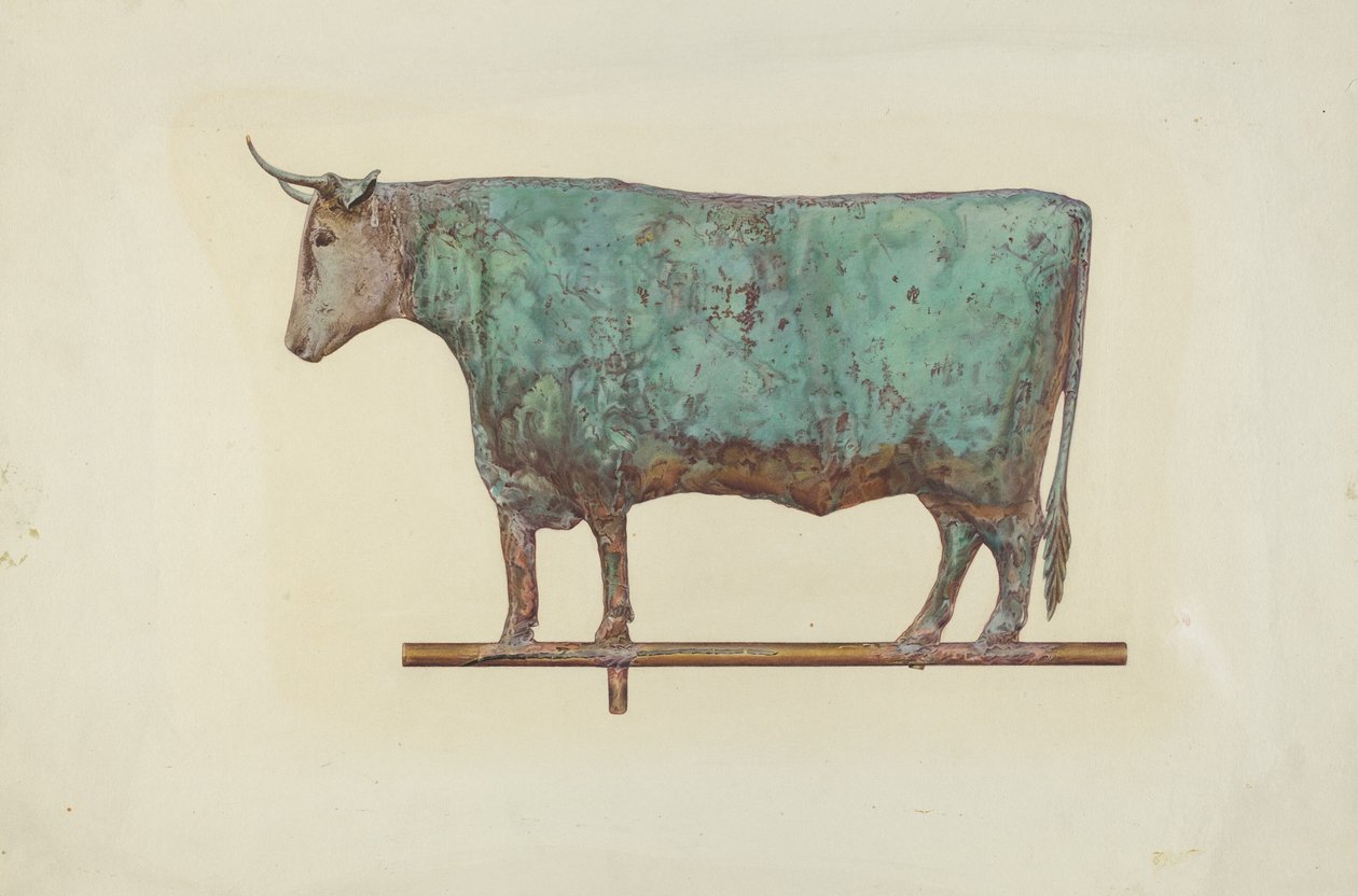 Steer Weather Vane, c. 1941. de Zabelle Missirian