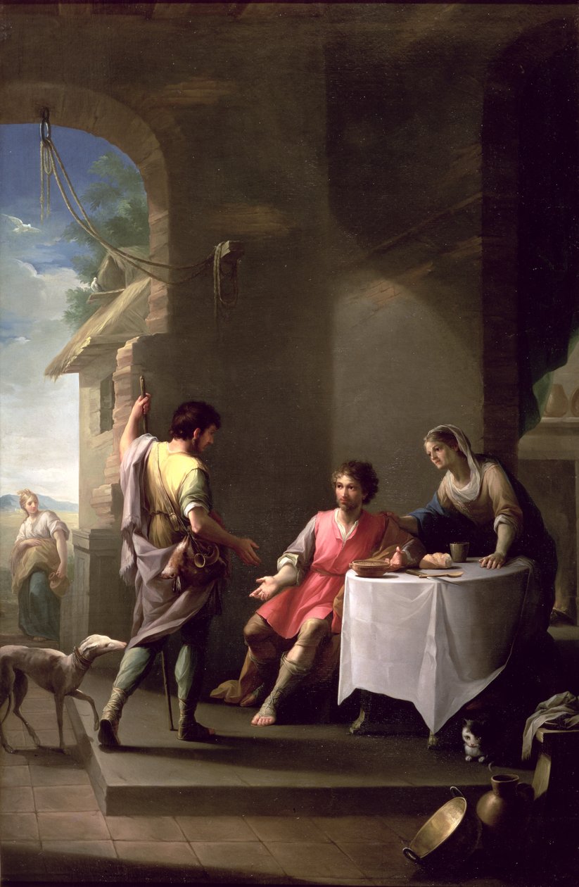 Esaú vende seu direito de primogenitura a Jacó, 1790-1800 de Zacarias Gonzalez Velazquez