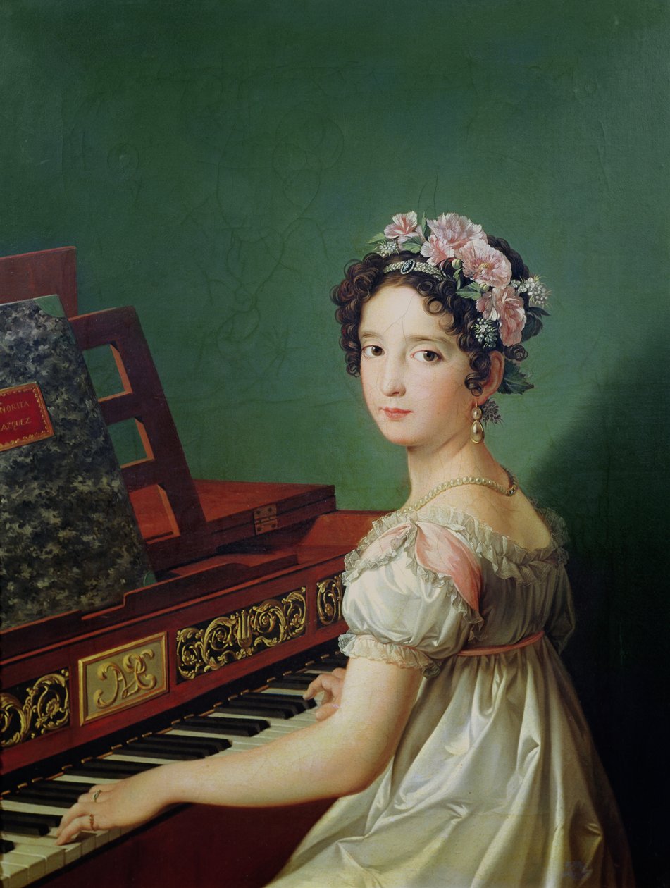 A filha do artista no clavicórdio de Zacarias Gonzalez Velazquez