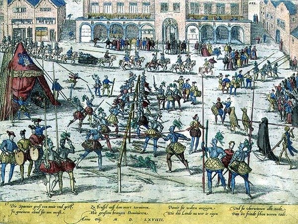 Torneio Realizado em Bruxelas pelos Espanhóis para Impulsionar a Moral dos Soldados e para Enfatizar que a Holanda era agora a deles de Zacharias (school of) Dolendo