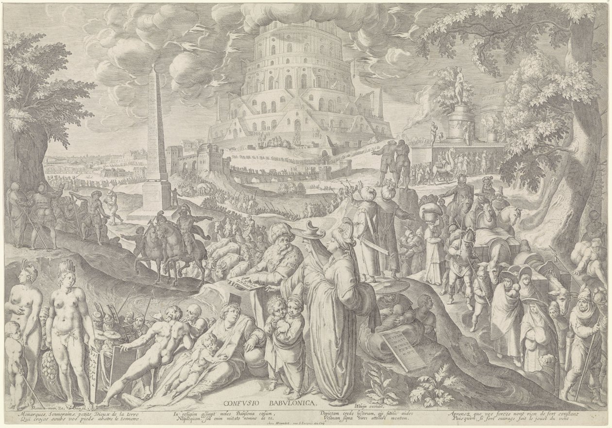 confusão babilónica de línguas
Confvsio Babvlonica (título sobre o objecto) de Zacharias Dolendo