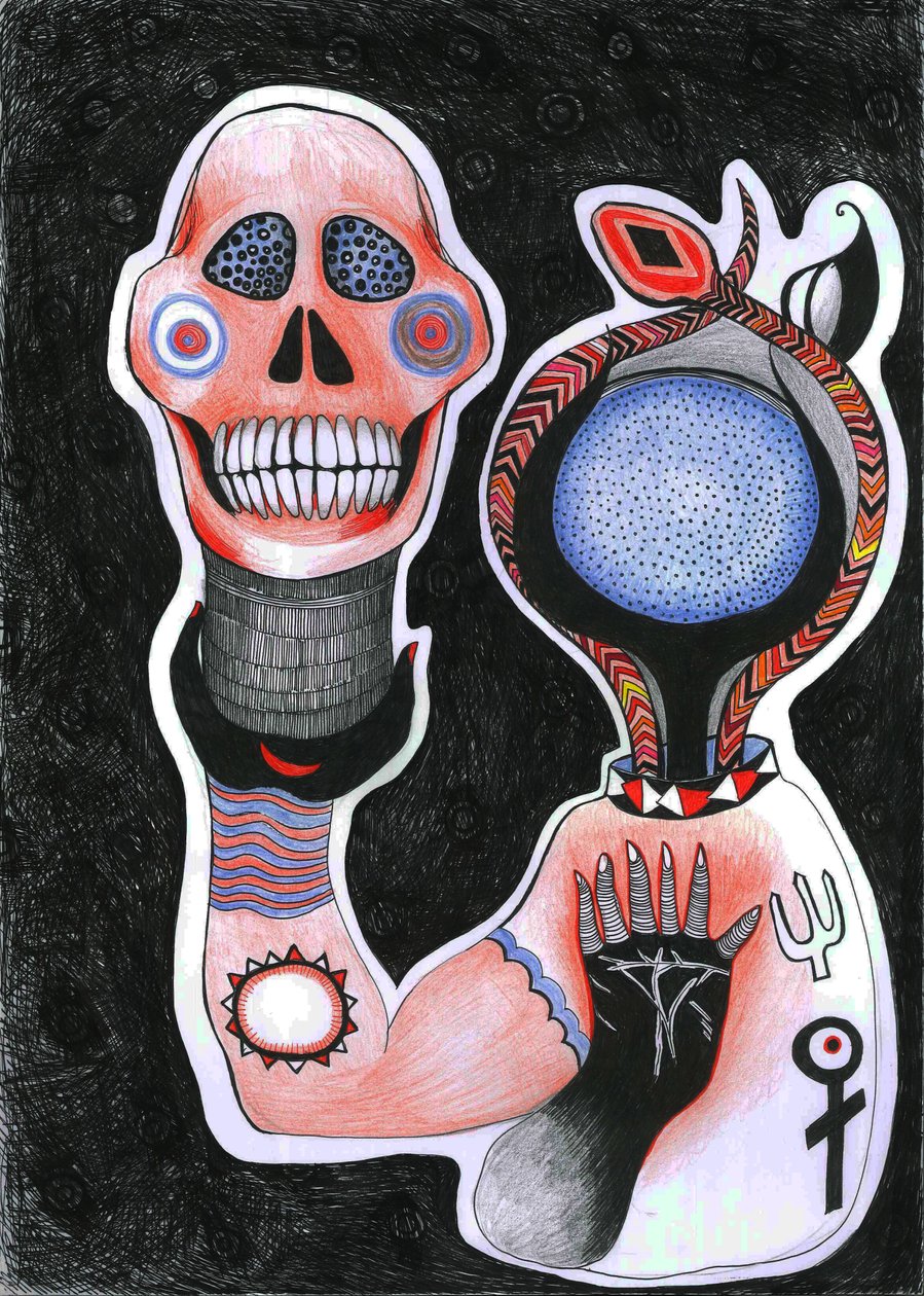 Inside-Out, 2012 (caneta, tinta e lápis de cor no papel) de Zanara Sabina Nedelcheva Williams