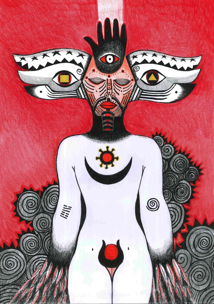 The Eye, 2012 (caneta, tinta e lápis de cor no papel) de Zanara Sabina Nedelcheva Williams