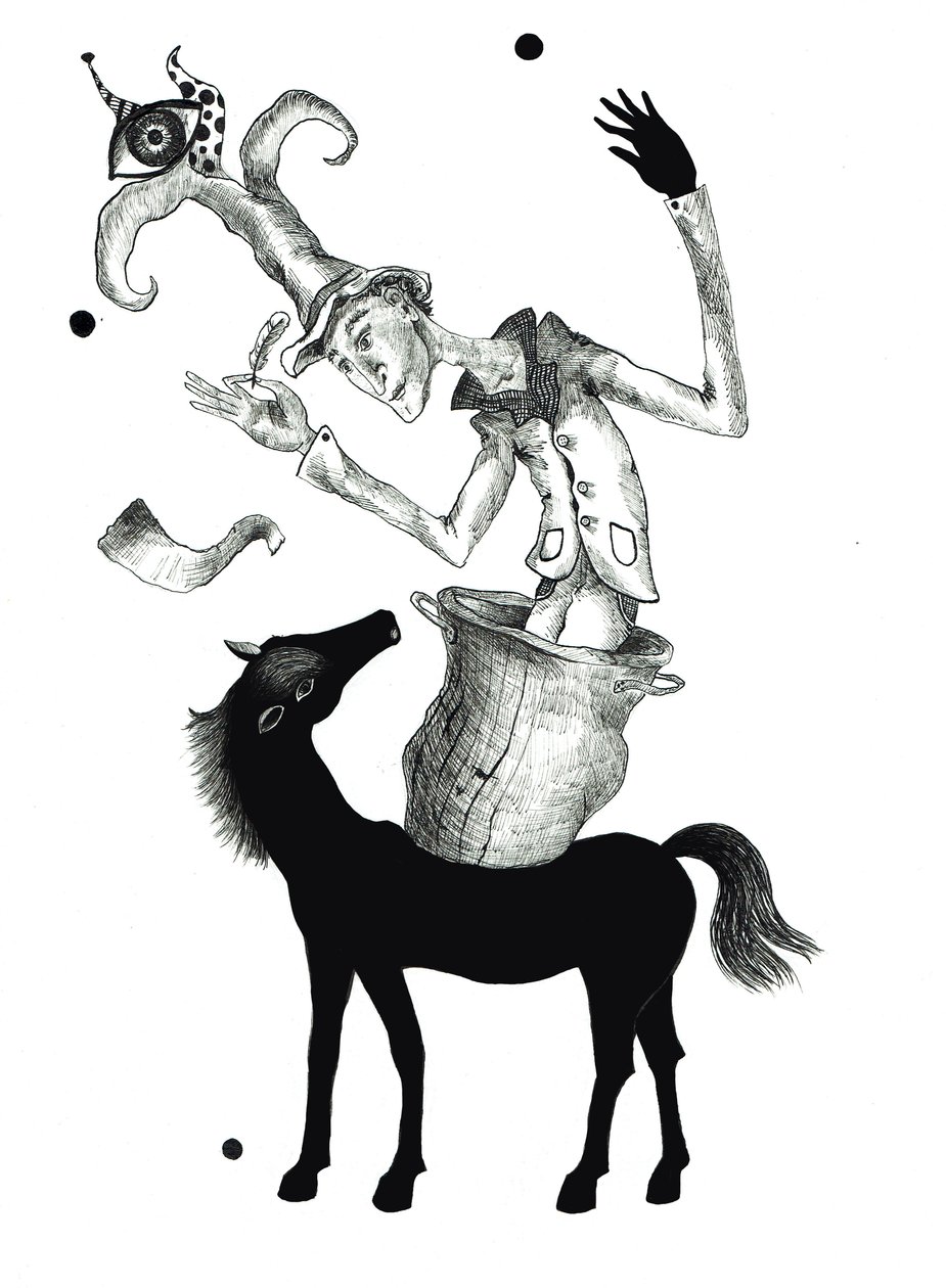 Pequenas maravilhas, 2019 (desenho a tinta no papel) de Sabina Nedelcheva Williams