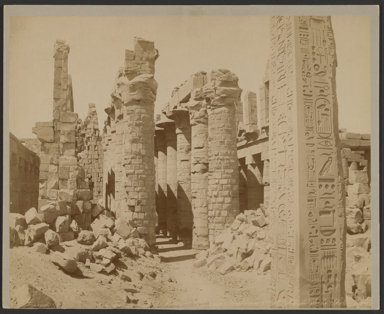 Karnak, Obelisco Tuthmes 1 e Colunata do Salão [ilegível] de Zangaki