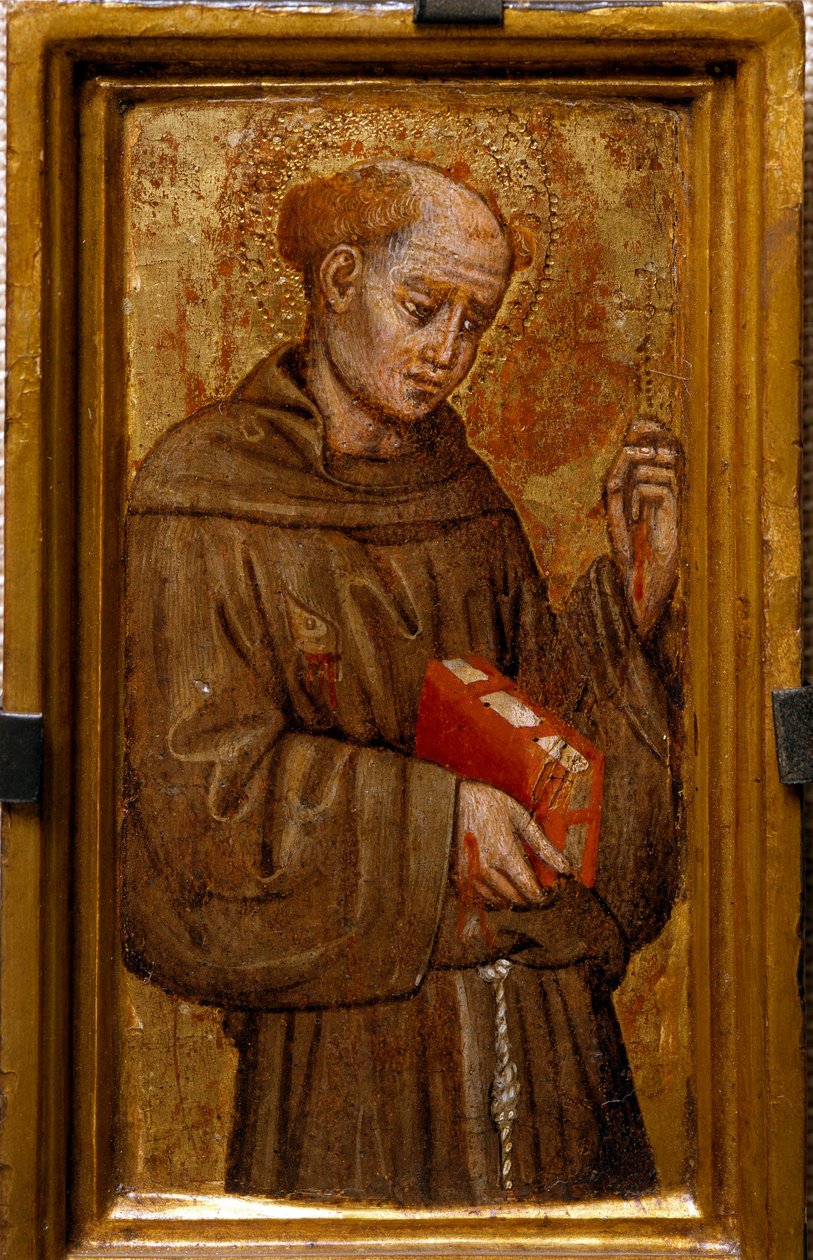 São Francisco de Assis (São Francisco) Pintura de Zanino di Pietro (1389-1448) 1415 Dim 14x7 cm Assis, Museu do Tesouro da Basílica de São Francisco. Coleção Perkins de Zanino di Pietro