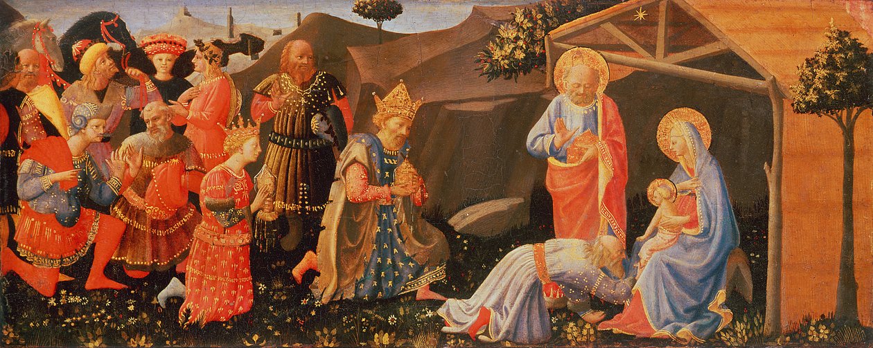 Adoração dos Magos, c.1433-4 (tempera de ovo em madeira) de Zanobi di Benedetto Strozzi